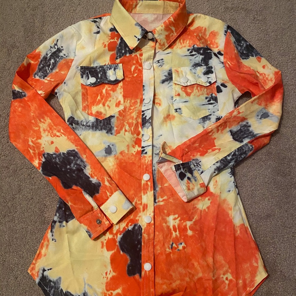 Multi color button up shirt